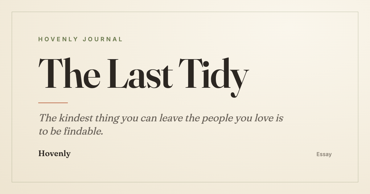 The Last Tidy