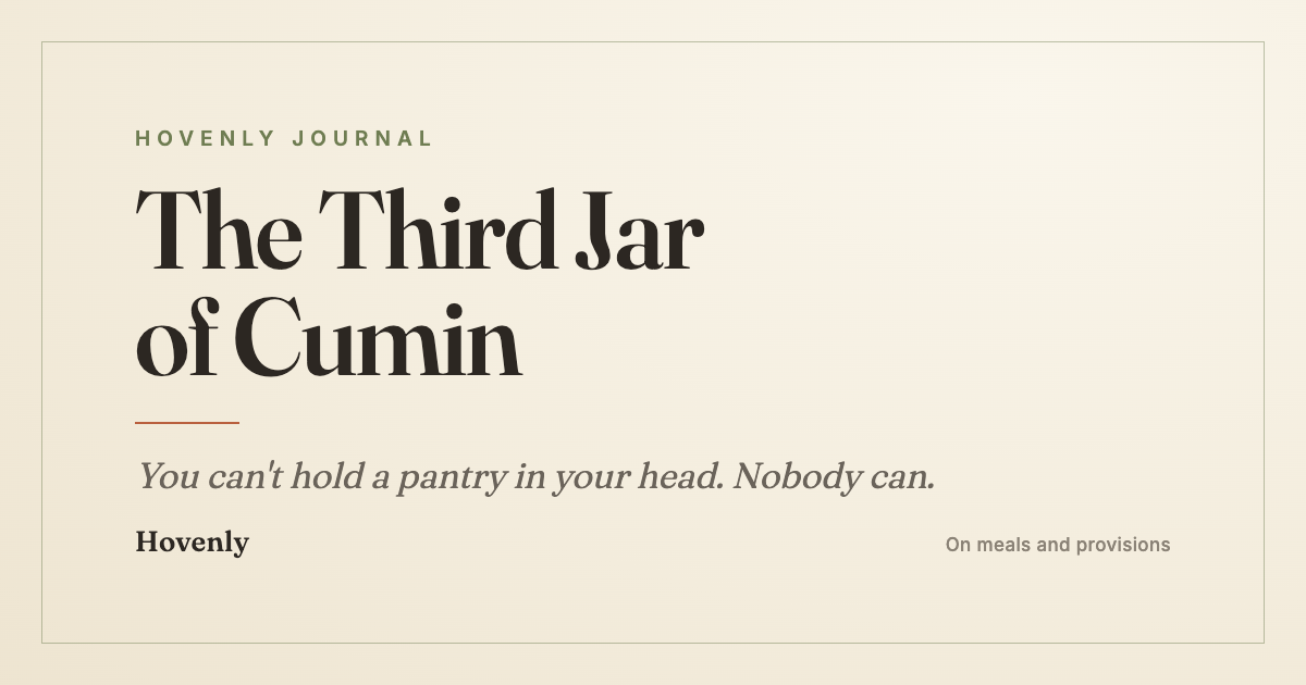 The Third Jar of Cumin